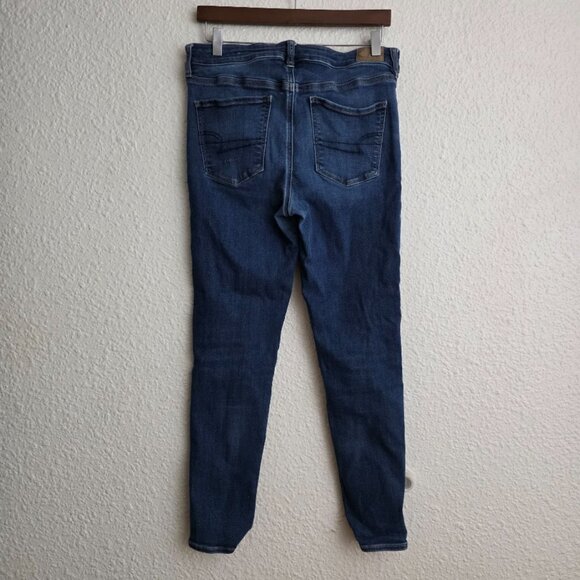 American Eagle Next Level Stretch Hi Rise Jeggings Dark Wash Women's Size 12 - Picture 7 of 8